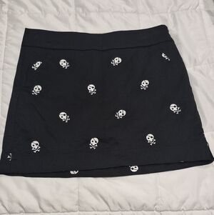 Loudmouth  GOLF Black Mini Skort with White Skull Pattern